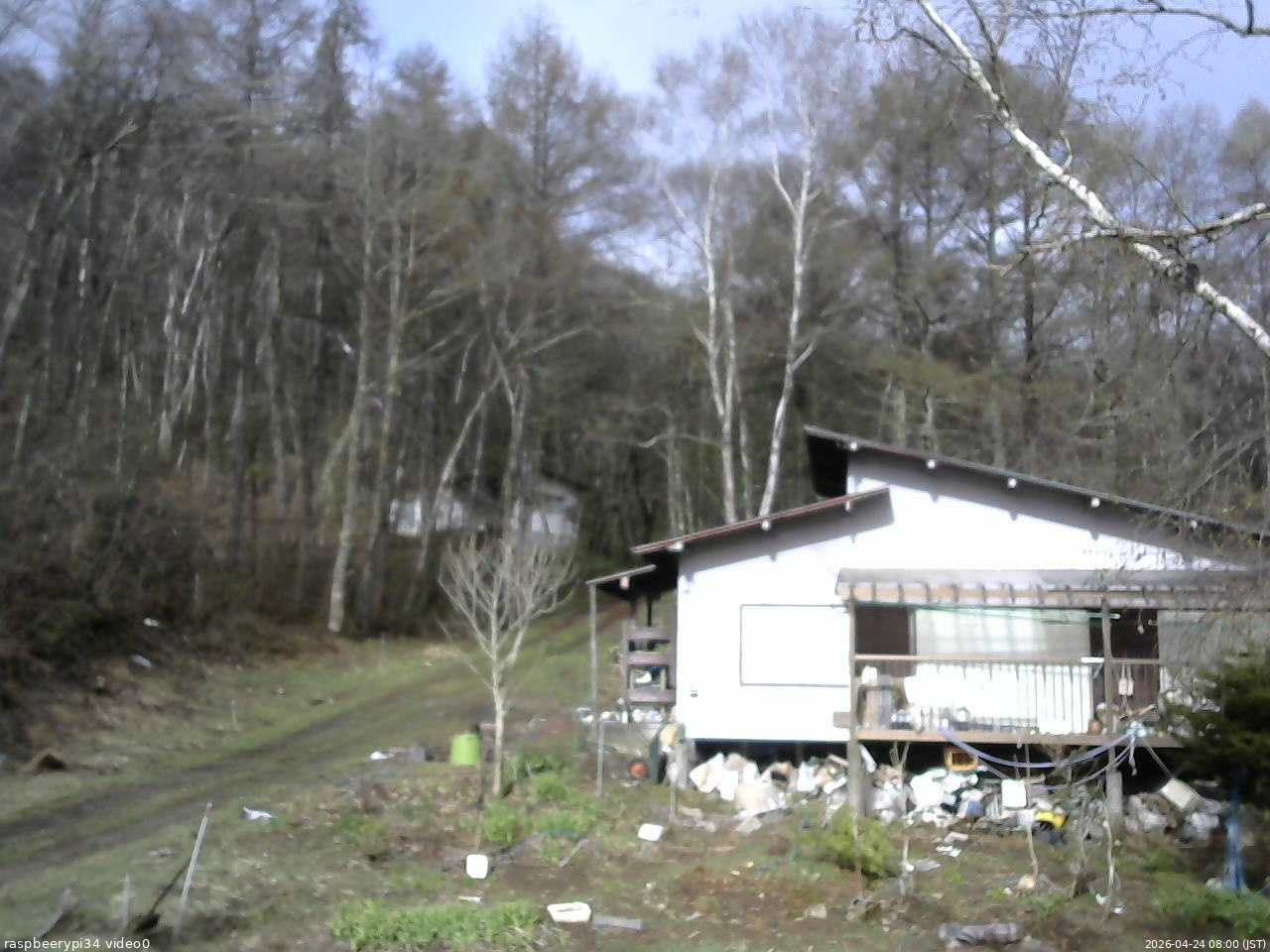 長野県菅平高原 ゆたか山荘 西側(坂上) 2026/04/24 08:00