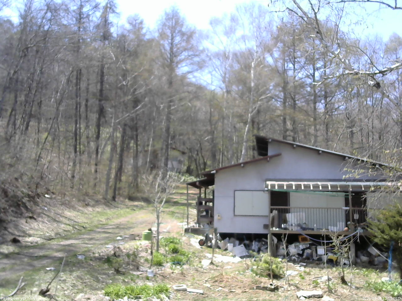 長野県菅平高原 ゆたか山荘 西側(坂上) 2026/04/26 12:15