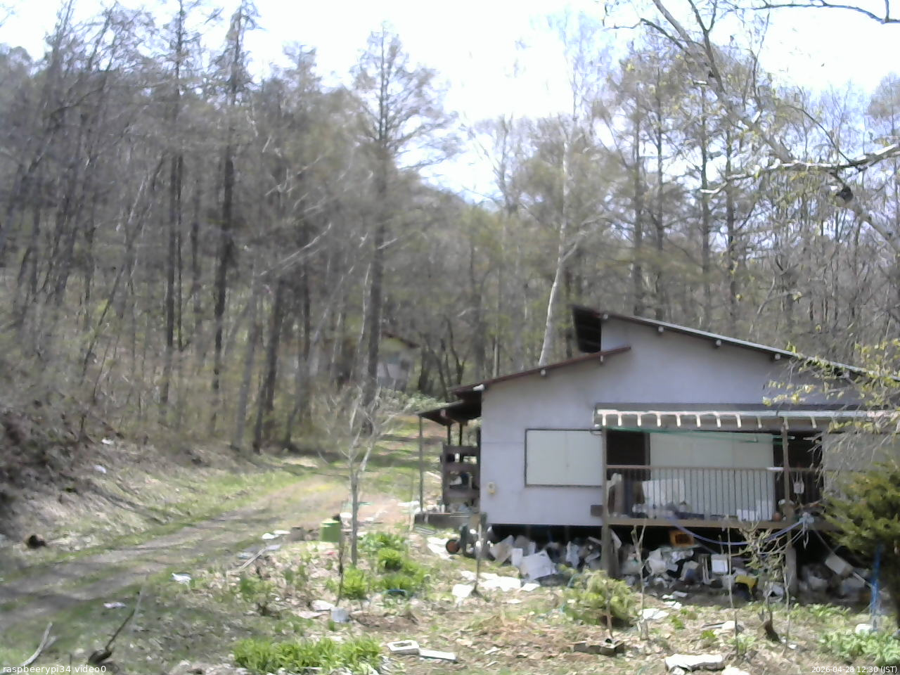 長野県菅平高原 ゆたか山荘 西側(坂上) 2026/04/28 12:30