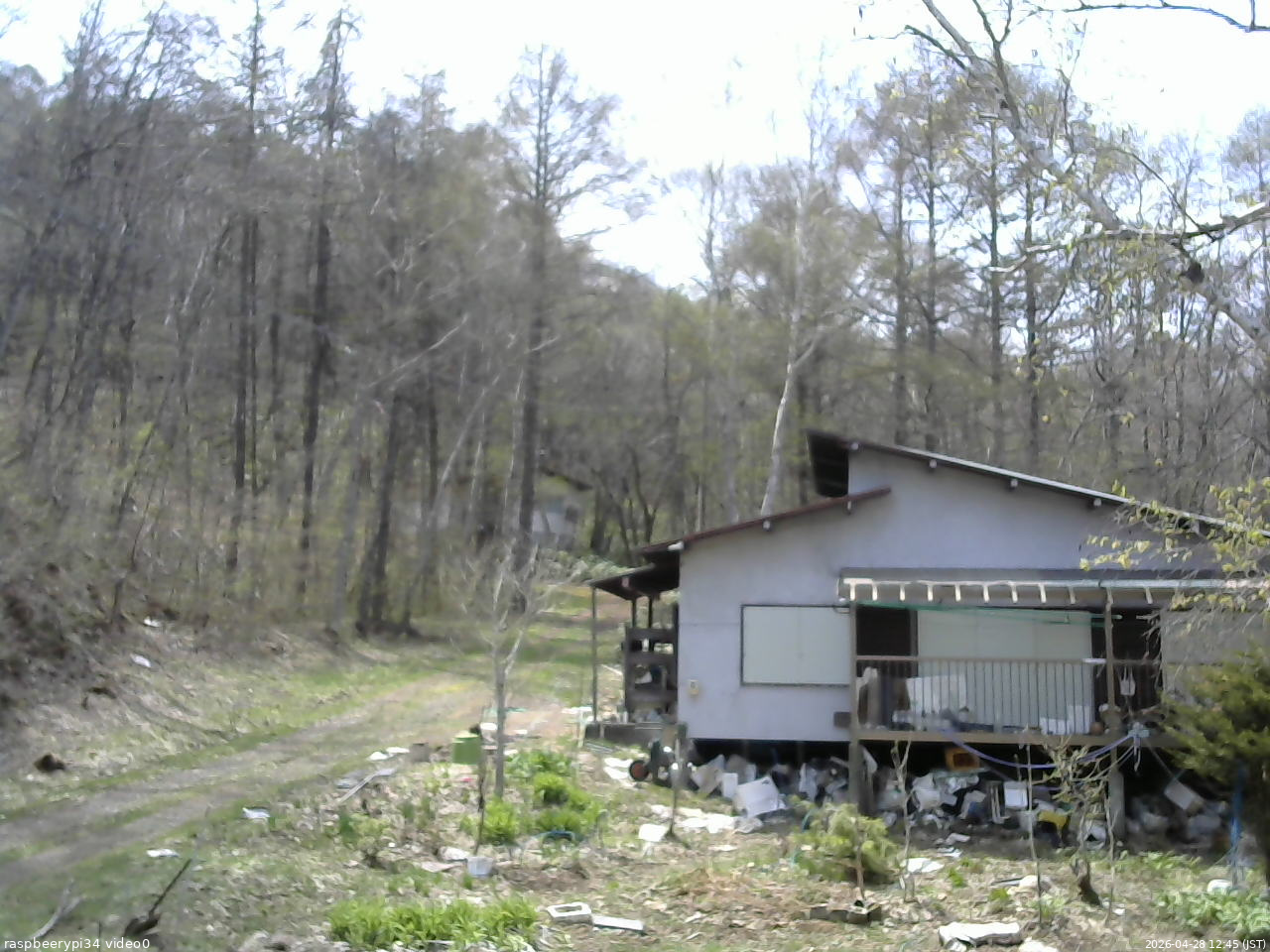 長野県菅平高原 ゆたか山荘 西側(坂上) 2026/04/28 12:45