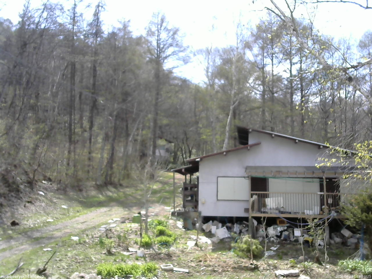 長野県菅平高原 ゆたか山荘 西側(坂上) 2026/04/28 14:00